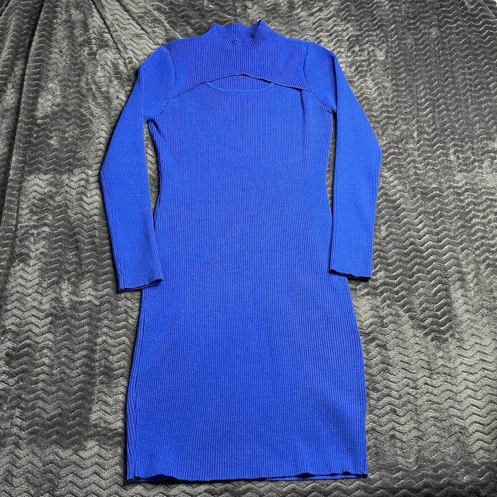 Zilcremo blue Knit Sweater Dress Long Sleeve Pullover size XL